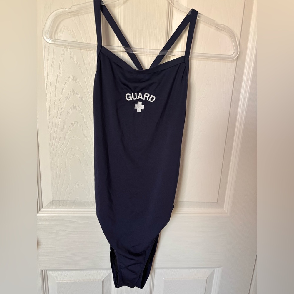 Adult Navy Blue Lifeguard One Piece Swimsuit